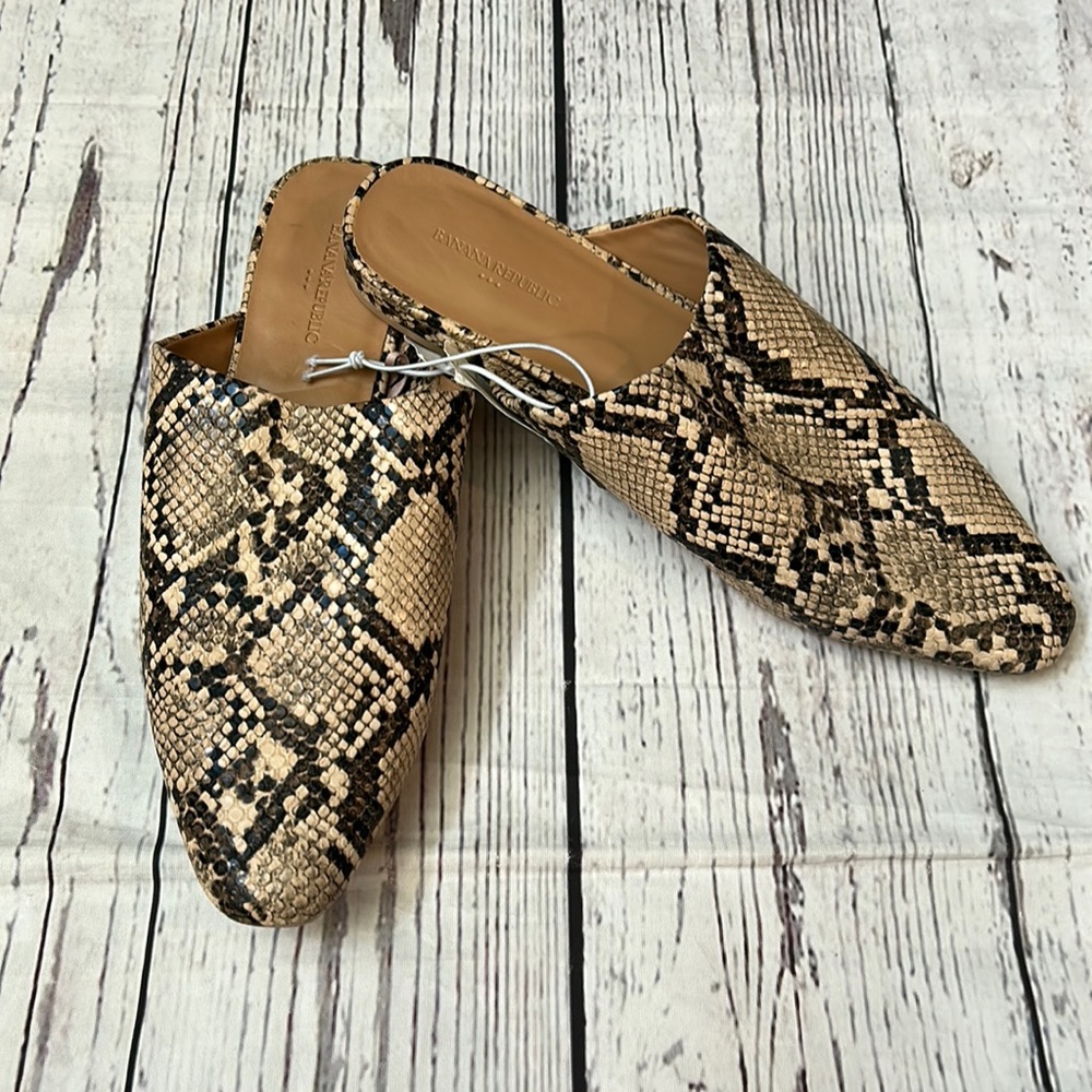 Banana Republic Faux Snakeskin mules